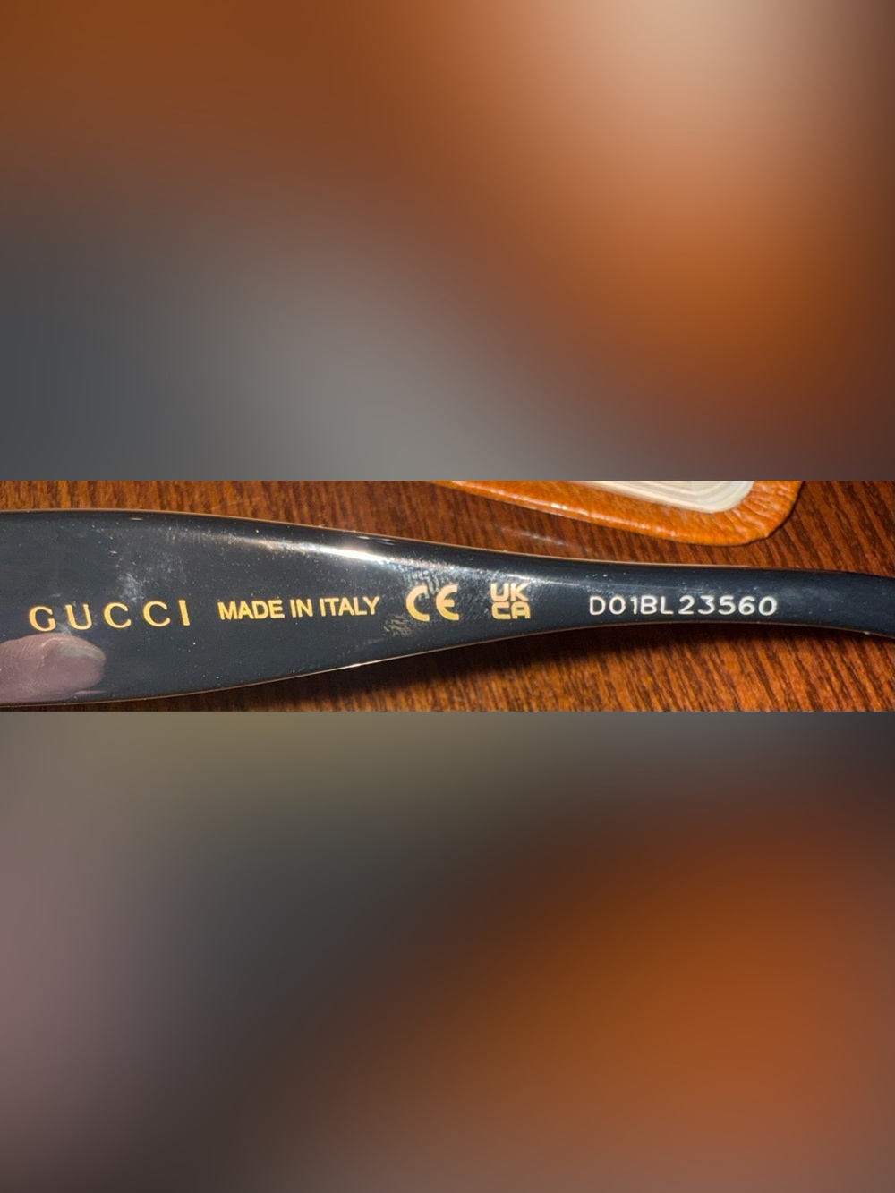 Gucci Black Square Sunglasses with Gold GG Emblem and Gradient Lenses GG1023S - Picture 8 of 9